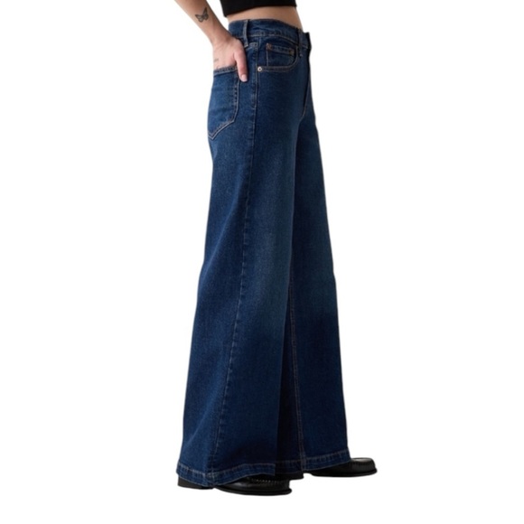GAP High Rise Stride Wide-Leg Jeans Dark Wash Size 18R 34 - Picture 8 of 12